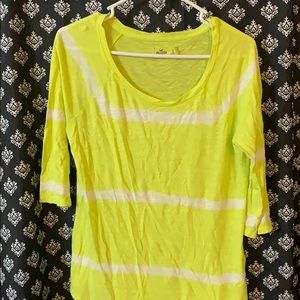 Yellow green 3/4 sleeve.